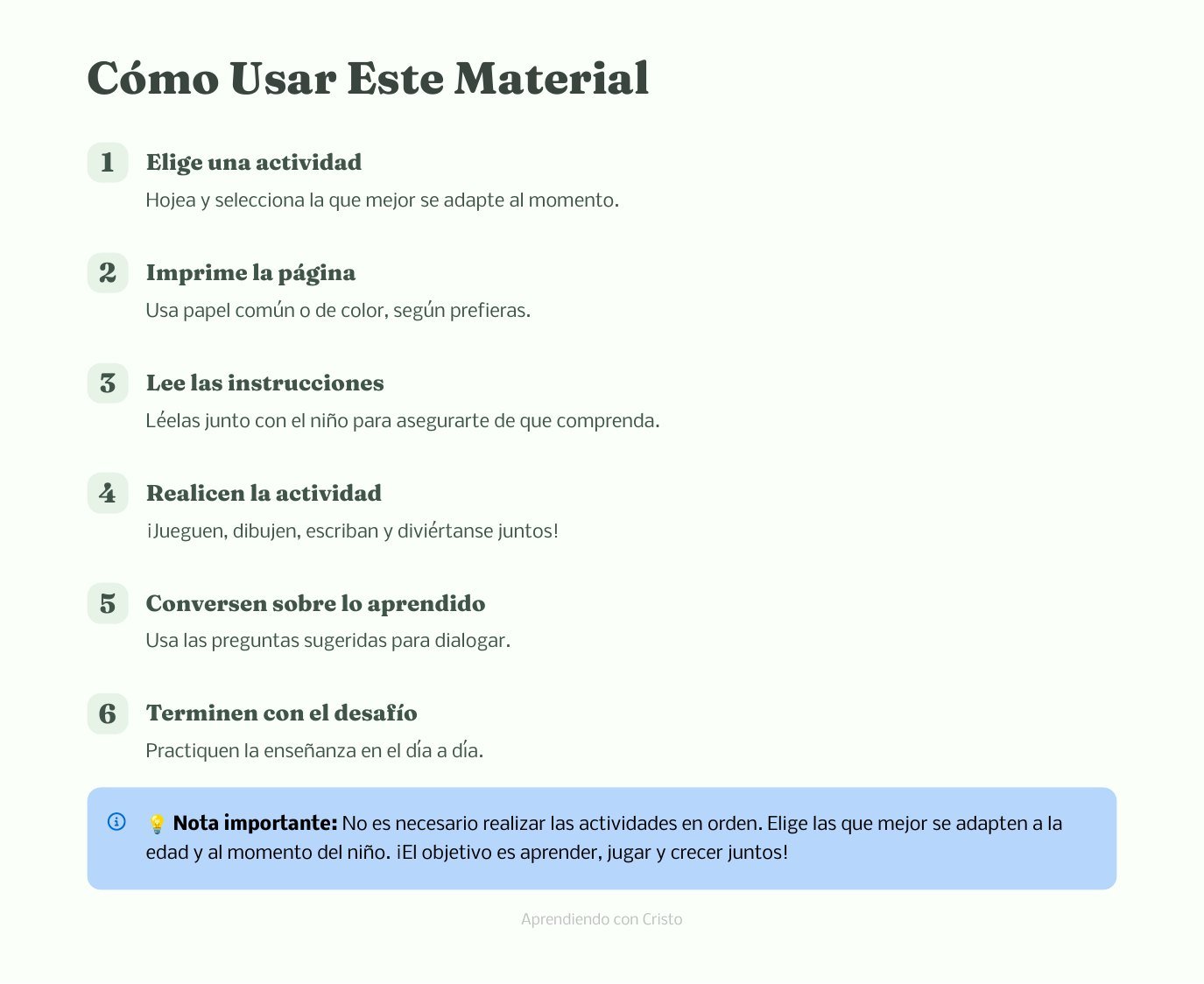 Cómo usar Aprendiendo con Cristo